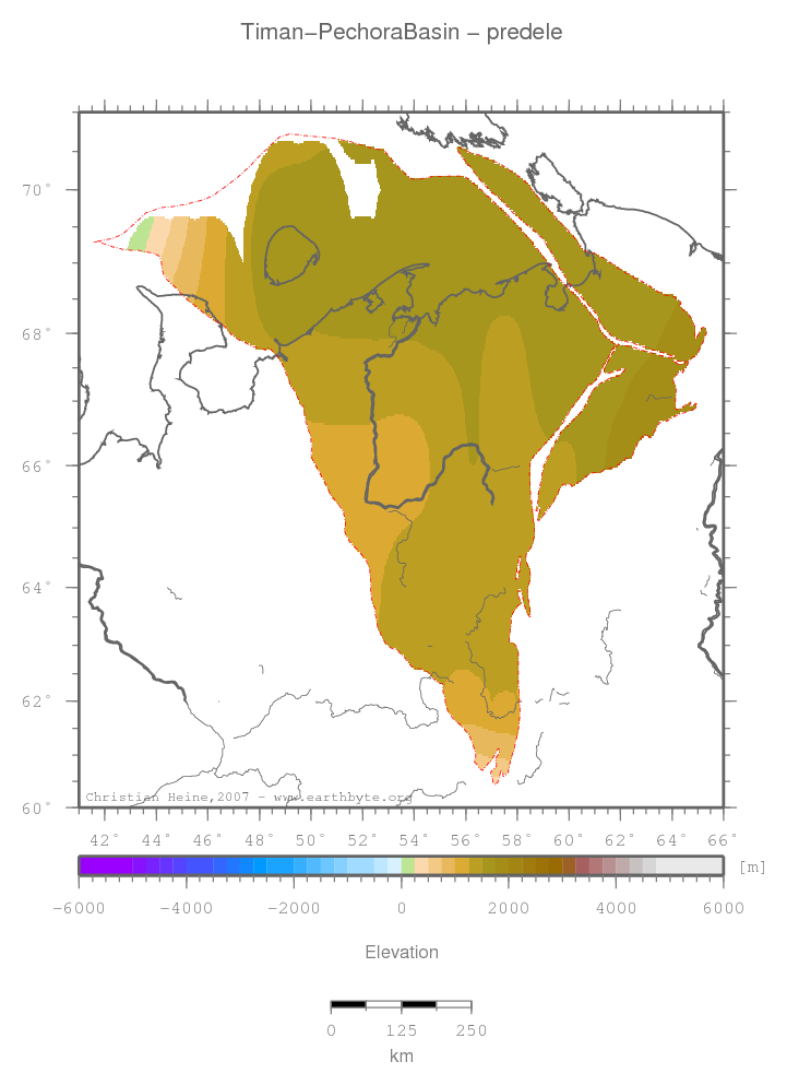 Timan-Pechora Basin location map