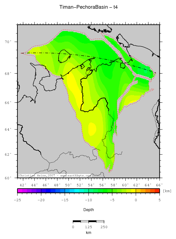 Timan-Pechora Basin location map