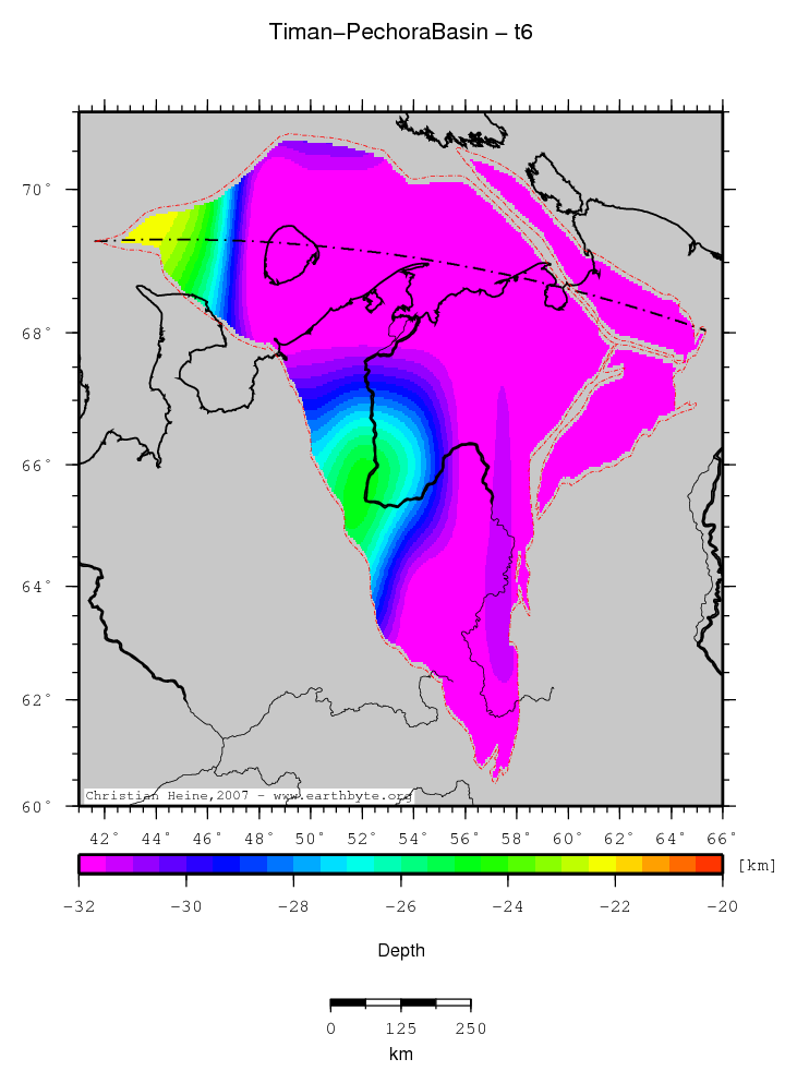 Timan-Pechora Basin location map