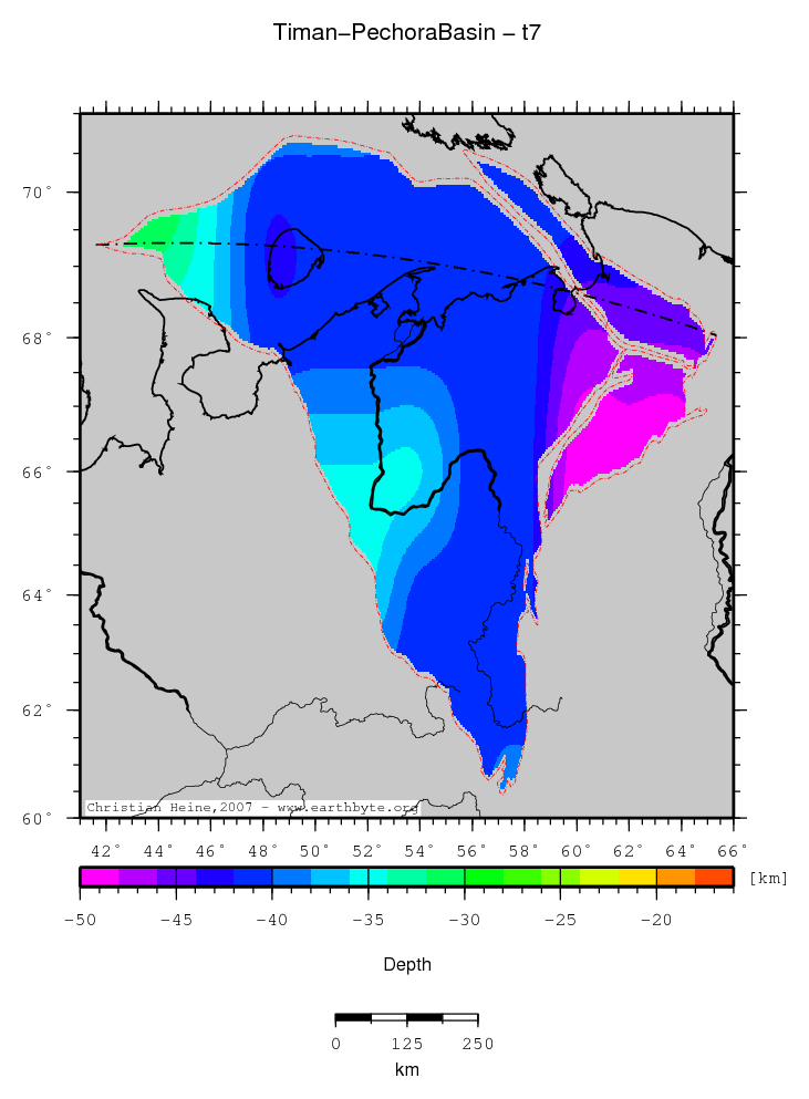 Timan-Pechora Basin location map