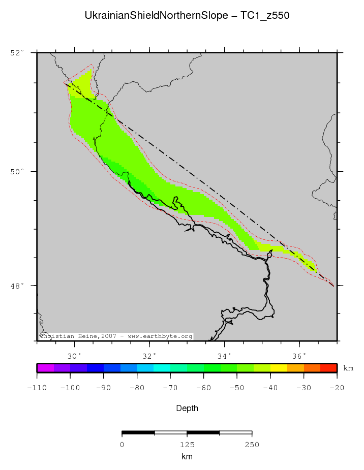 Ukrainian Shield Northern Slope location map