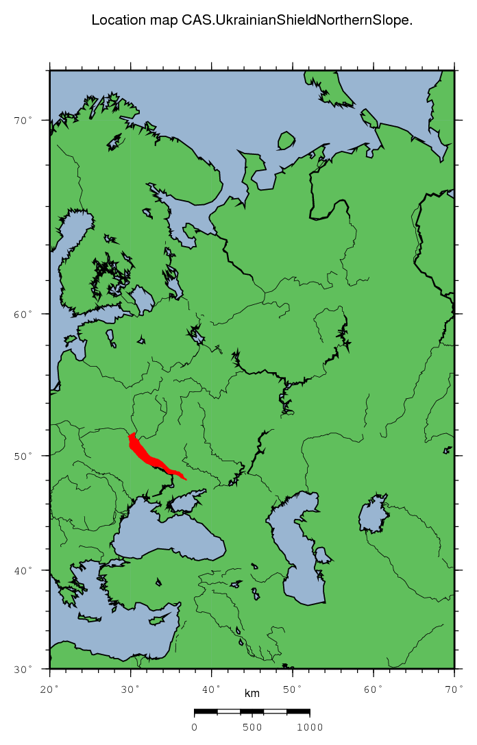 Ukrainian Shield Northern Slope location map