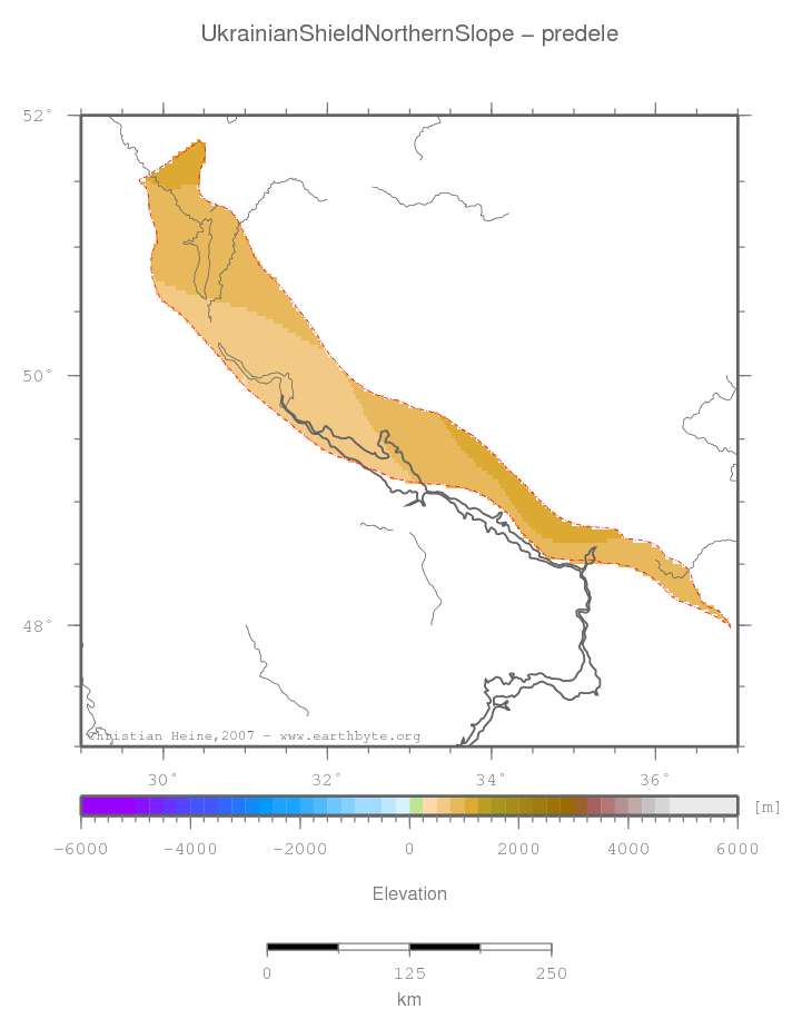 Ukrainian Shield Northern Slope location map