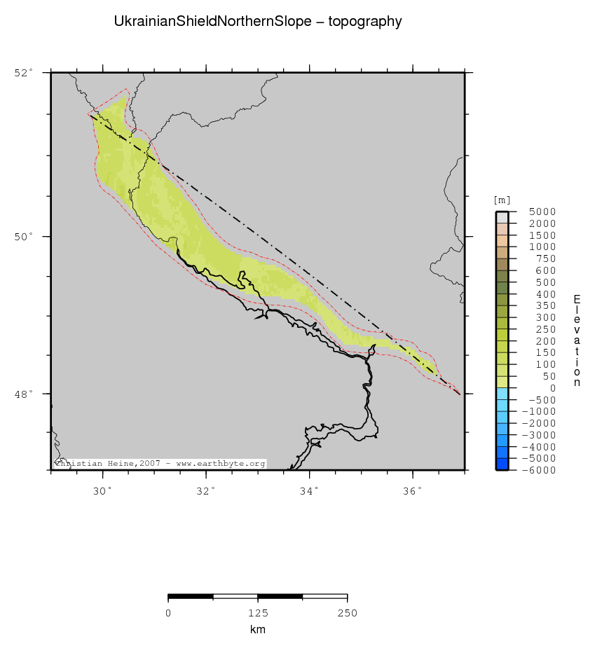 Ukrainian Shield Northern Slope location map