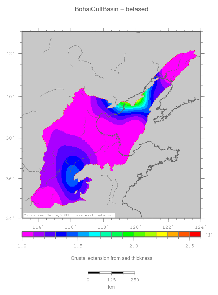 Bohai Gulf Basin location map