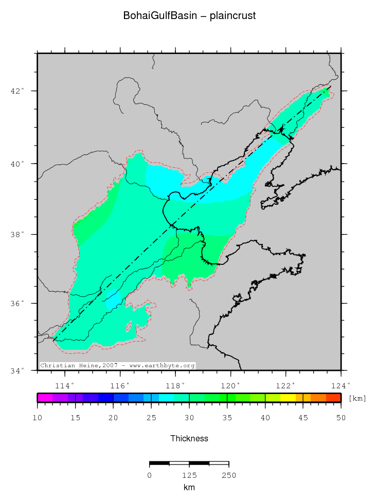 Bohai Gulf Basin location map