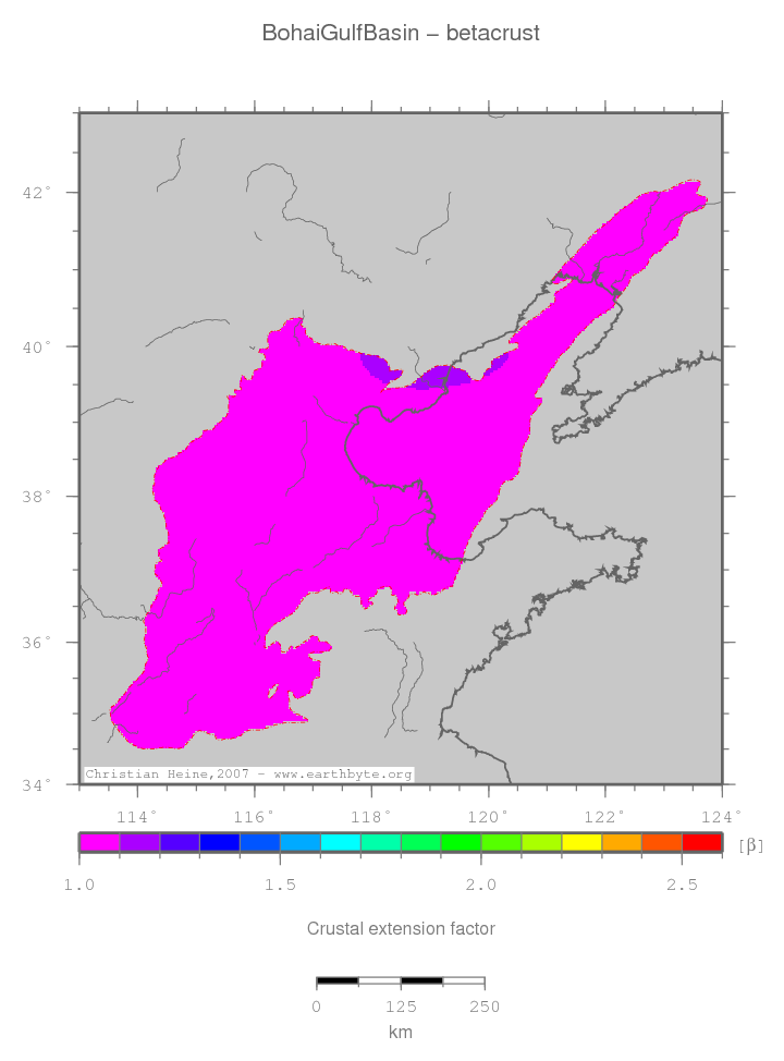 Bohai Gulf Basin location map