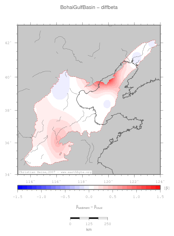 Bohai Gulf Basin location map