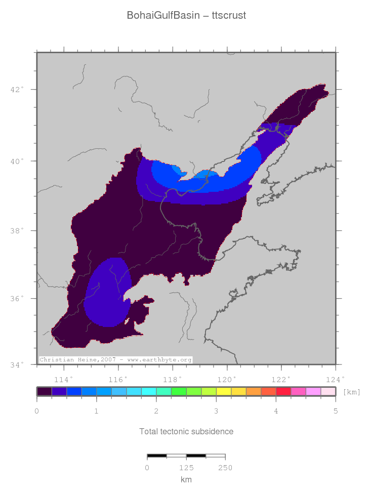 Bohai Gulf Basin location map