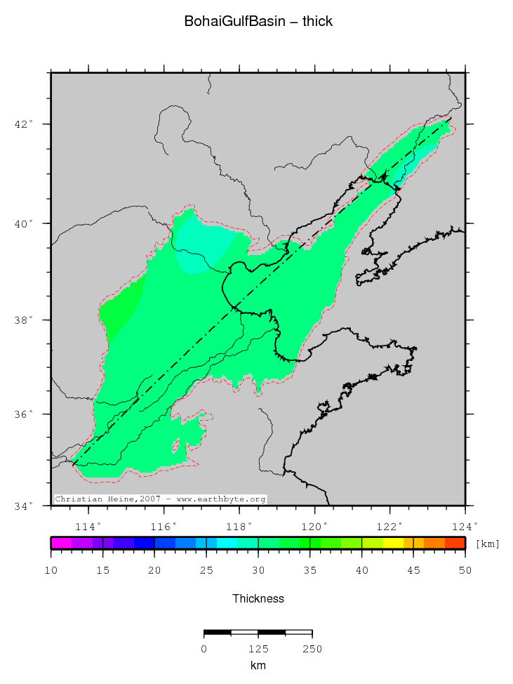 Bohai Gulf Basin location map