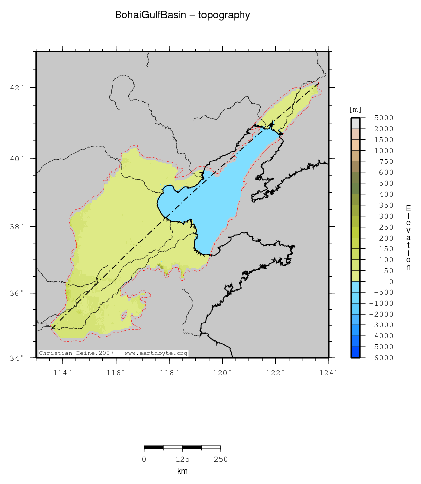 Bohai Gulf Basin location map