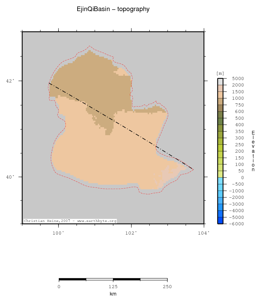 Ejin Qi Basin location map