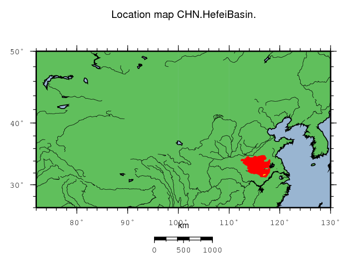 Hefei Basin location map