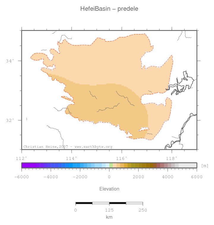 Hefei Basin location map