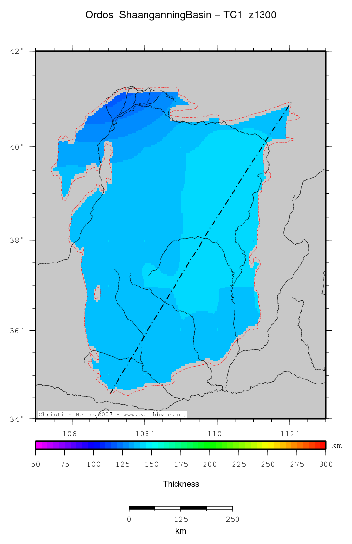 Ordos (Shaanganning) Basin location map