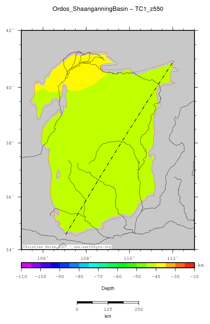 Ordos (Shaanganning) Basin location map