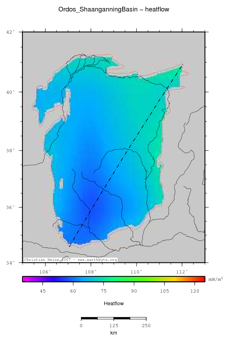 Ordos (Shaanganning) Basin location map