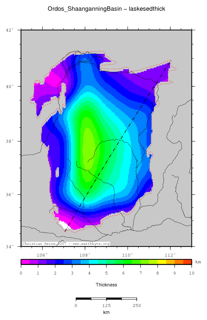 Ordos (Shaanganning) Basin location map