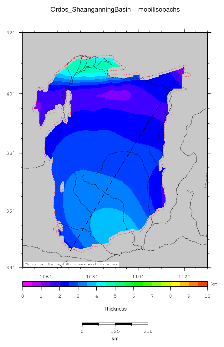 Ordos (Shaanganning) Basin location map