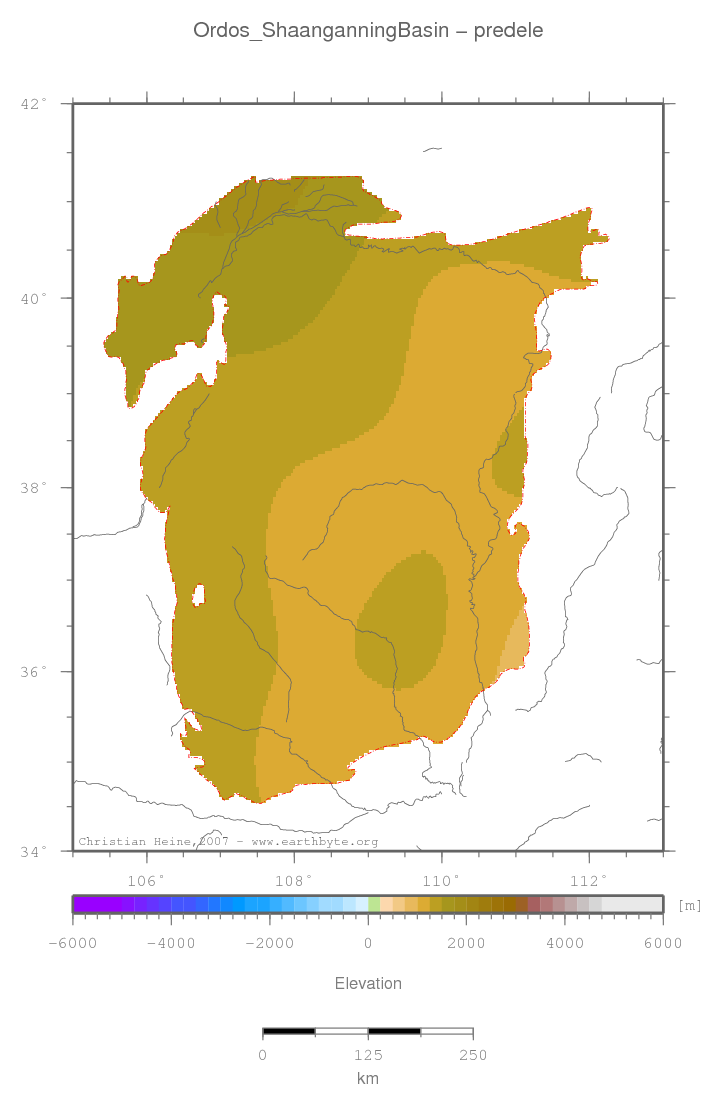 Ordos (Shaanganning) Basin location map