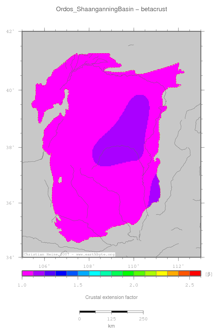 Ordos (Shaanganning) Basin location map