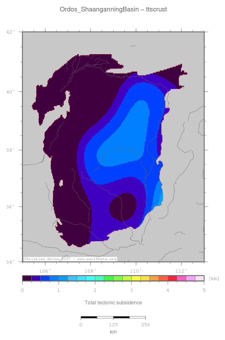 Ordos (Shaanganning) Basin location map