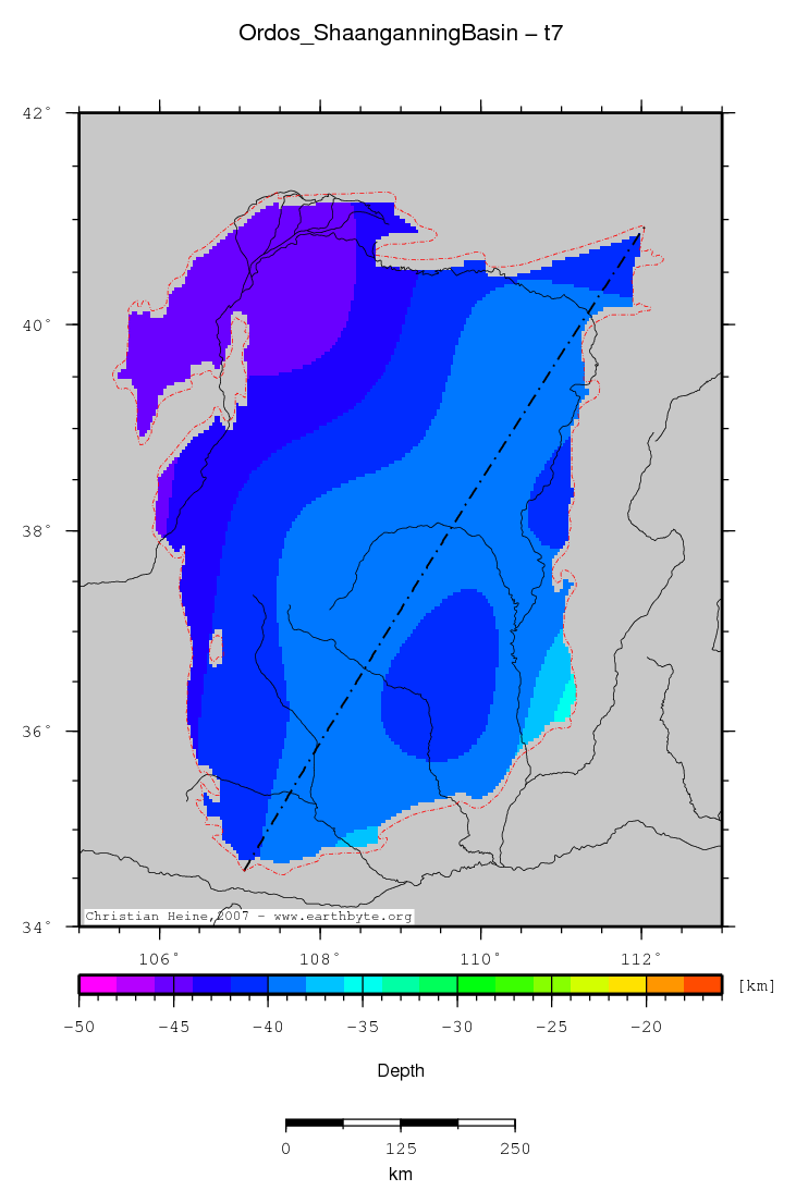 Ordos (Shaanganning) Basin location map