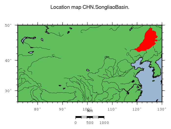 Songliao Basin location map