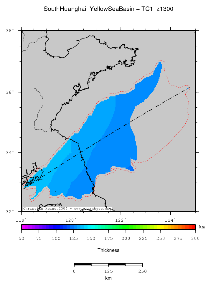 South Huanghai (Yellow Sea) Basin location map