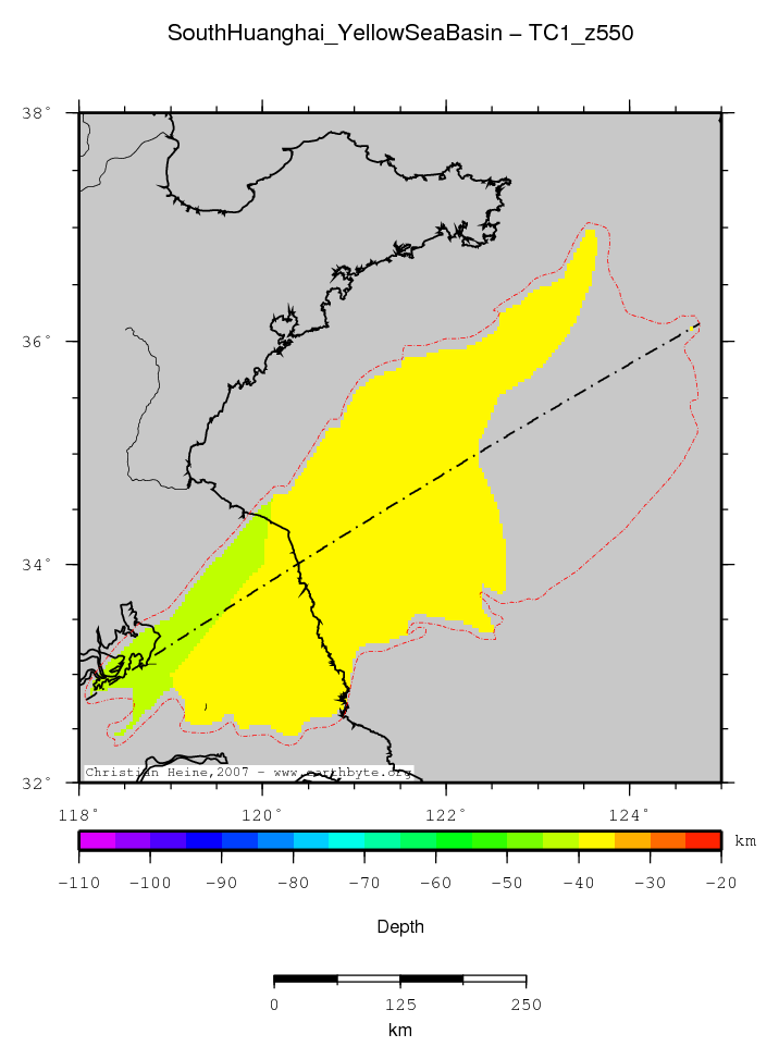 South Huanghai (Yellow Sea) Basin location map