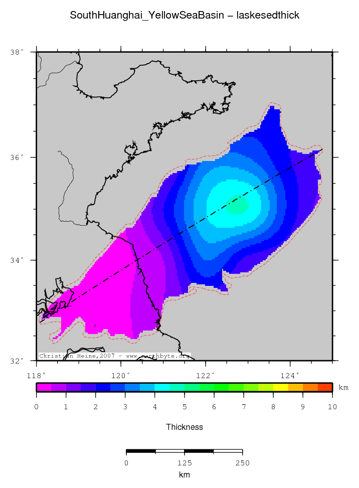 South Huanghai (Yellow Sea) Basin location map