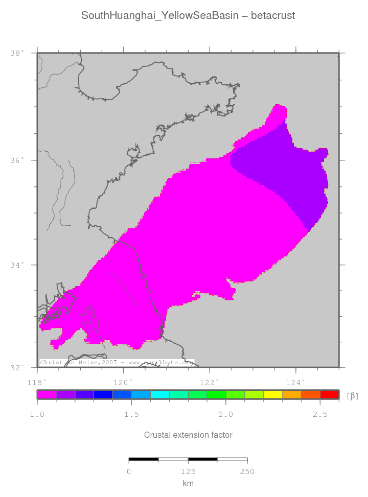 South Huanghai (Yellow Sea) Basin location map