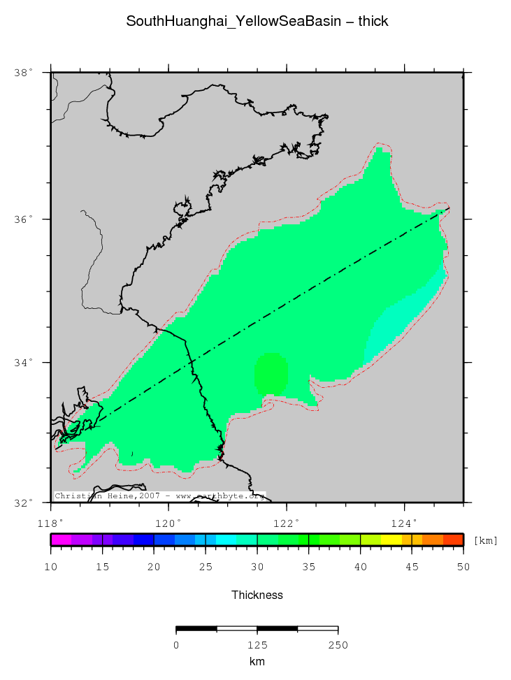 South Huanghai (Yellow Sea) Basin location map