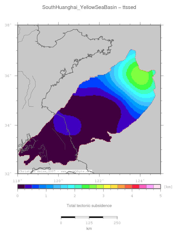 South Huanghai (Yellow Sea) Basin location map