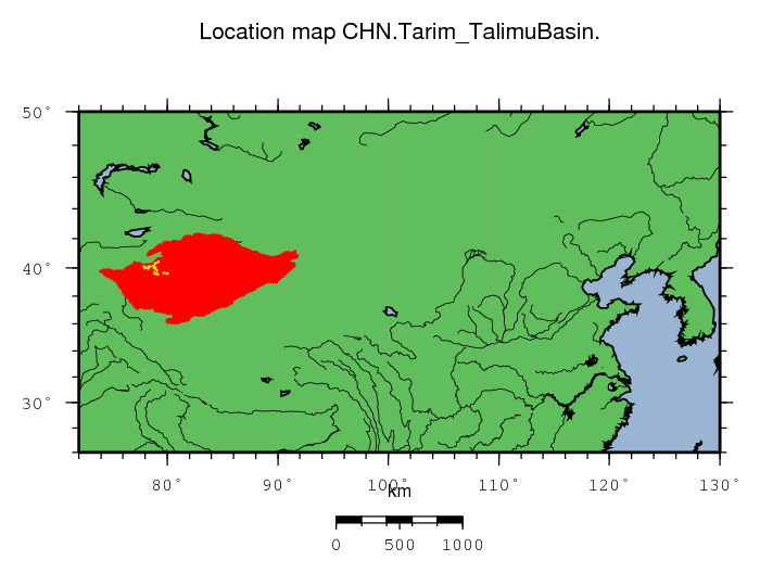 Tarim (Talimu) Basin location map