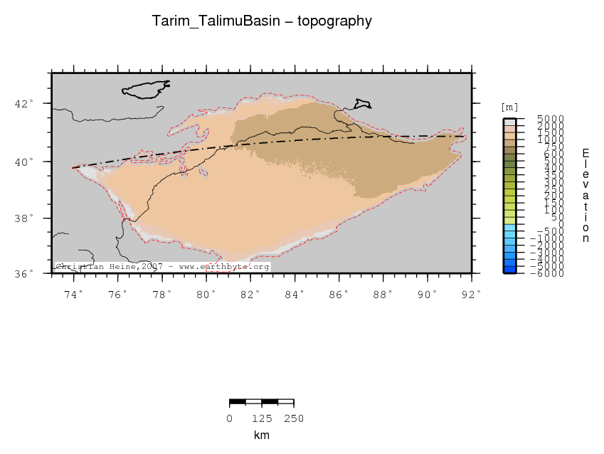Tarim (Talimu) Basin location map