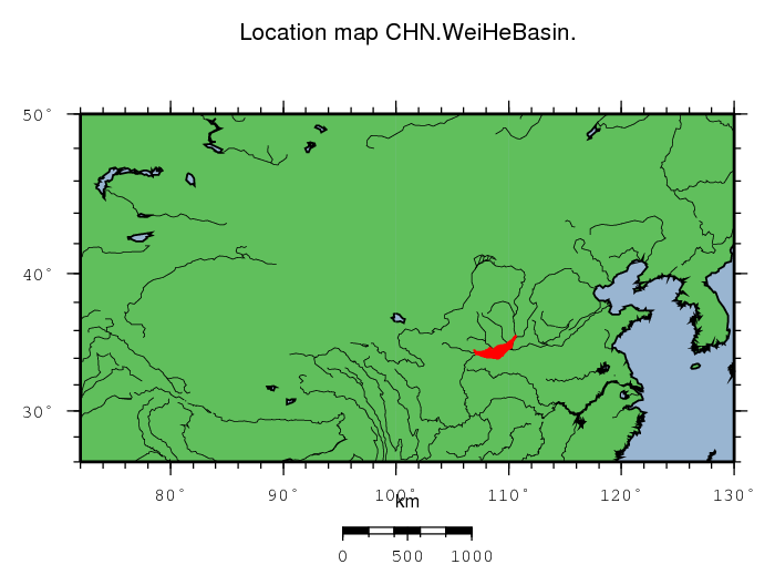 Wei He Basin location map