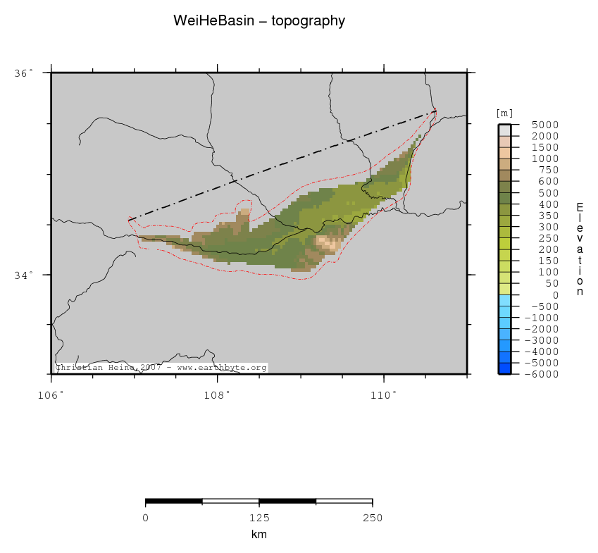 Wei He Basin location map