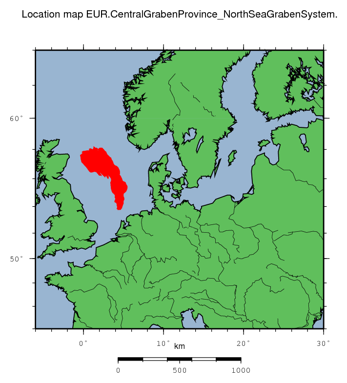 Central Graben Province (North Sea Graben System) location map