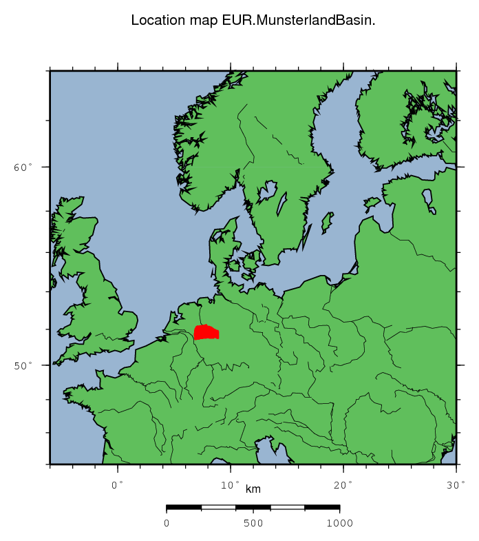 Munsterland Basin location map