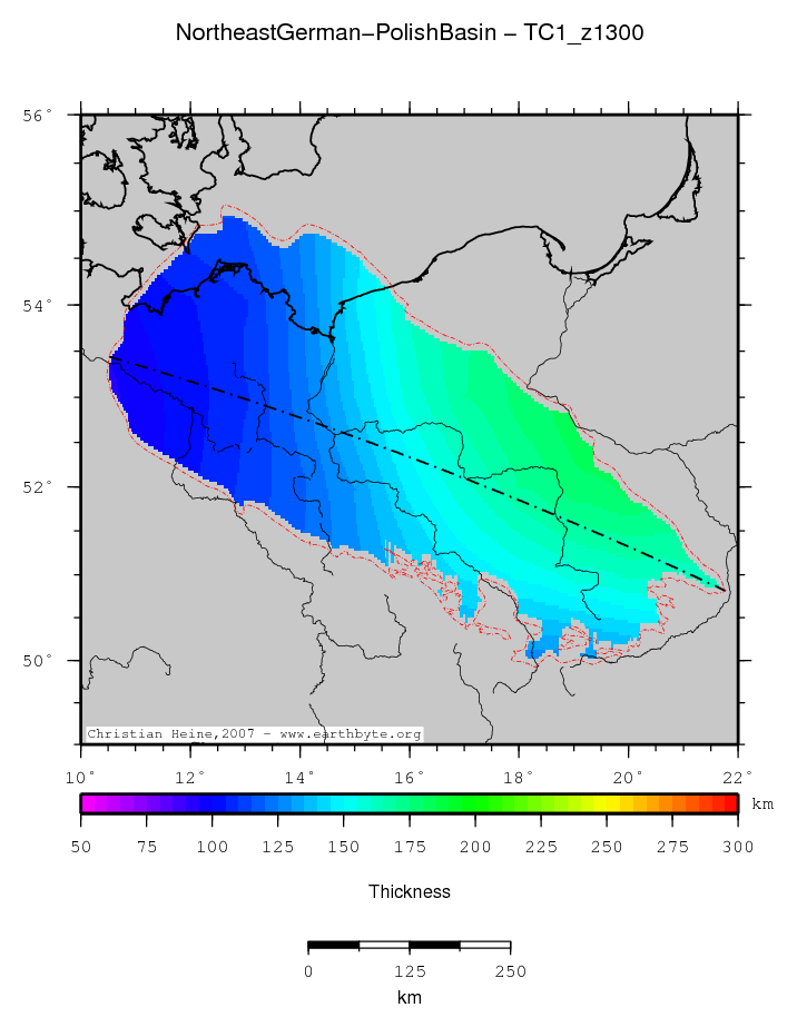 Northeast German-Polish Basin location map