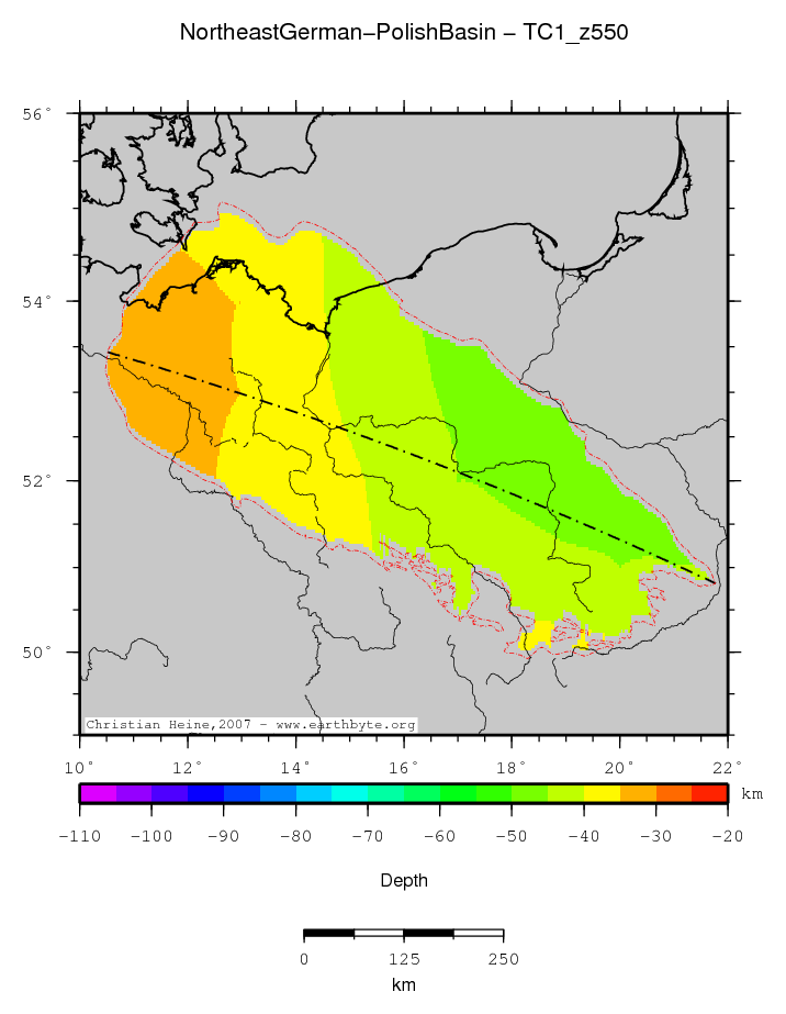 Northeast German-Polish Basin location map