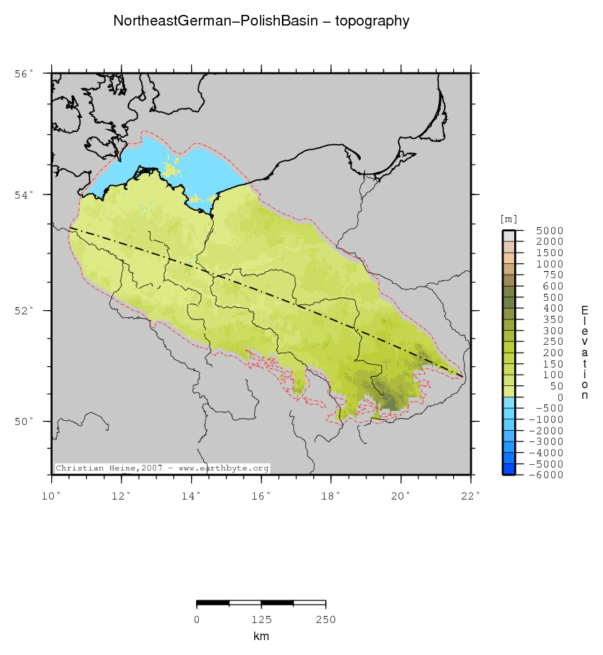 Northeast German-Polish Basin location map