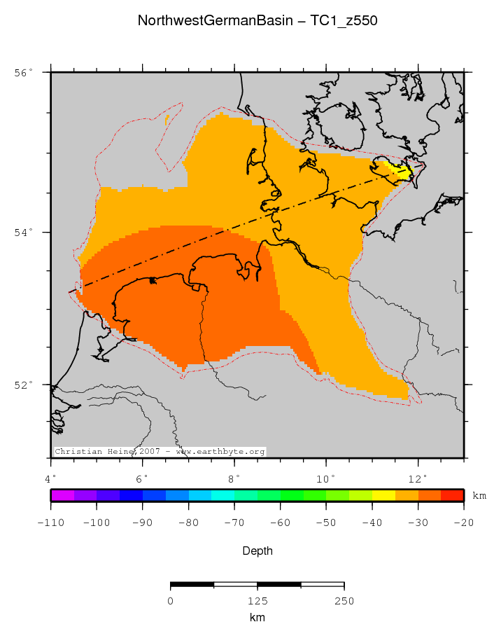 Northwest German Basin location map