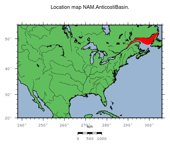 Anticosti Basin location map