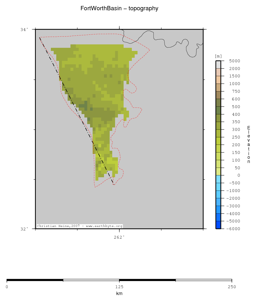 Fort Worth Basin location map