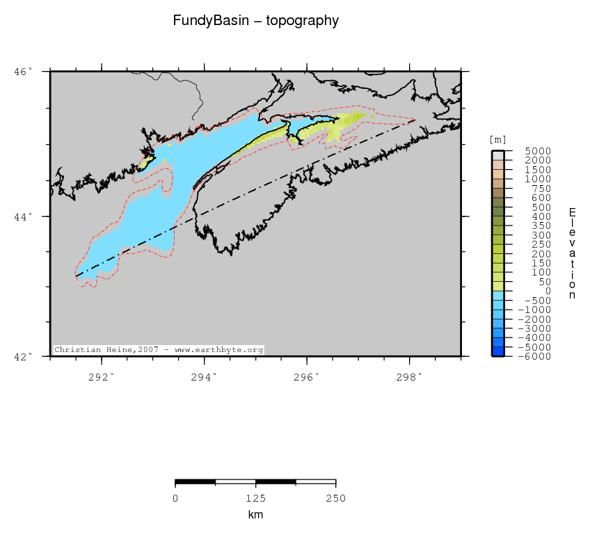 Fundy Basin location map