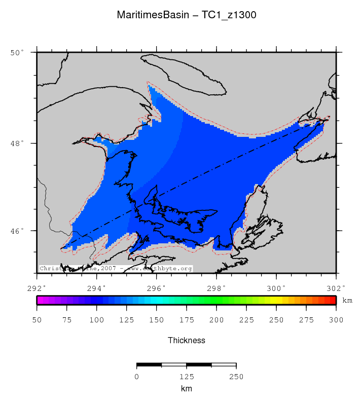 Maritimes Basin location map