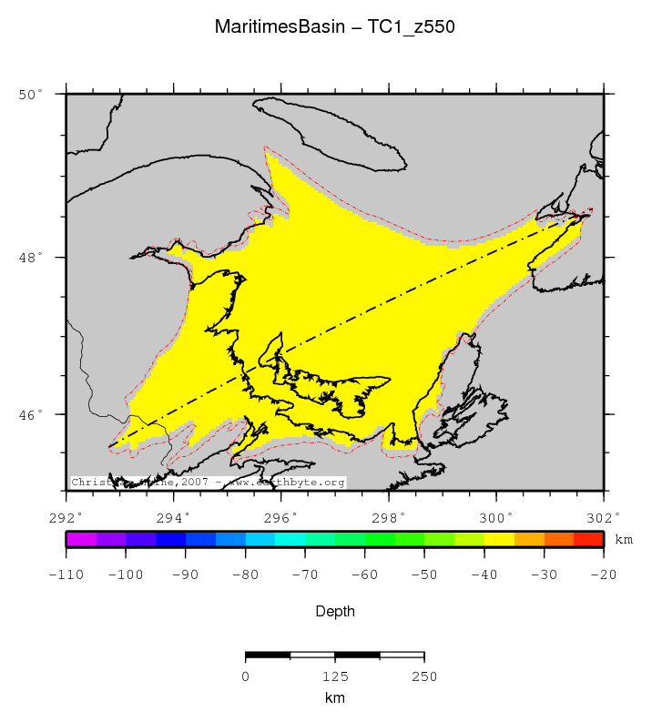 Maritimes Basin location map