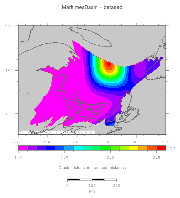 Maritimes Basin location map